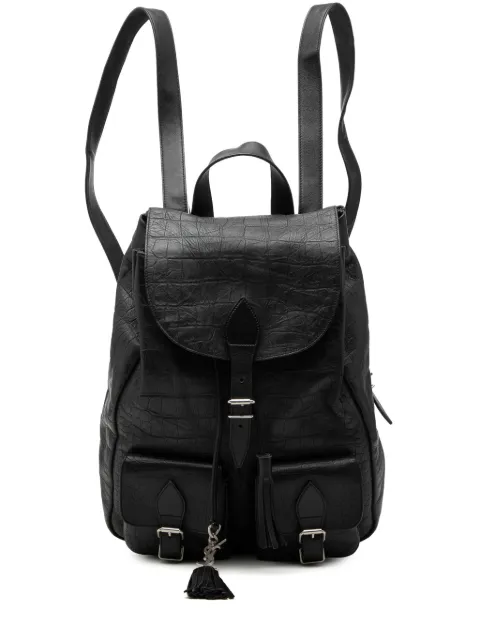Saint Laurent Pre-Owned 2016 Croc Embossed Leather Festival backpack Black S645R26OS3WZL7Q4