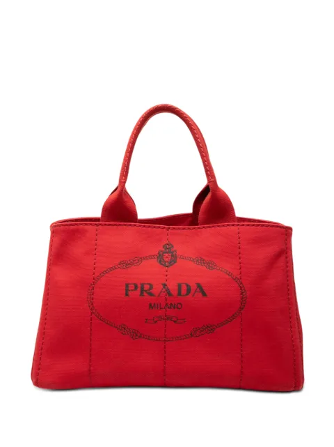 Prada Pre-Owned 2013-2026 Canvas Canapa Logo satchel Red 5MJ7R8XNS9VD6836