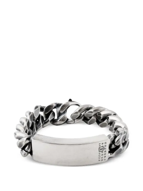 MM6 Maison Margiela curb-link plaque chain bracelet Silver 81562
