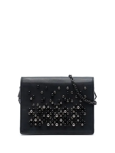 Bottega Veneta Pre-Owned 2012-2026 Leather Studded Wallet on Chain crossbody bag Black XG1PBHGCBB17LAAZ
