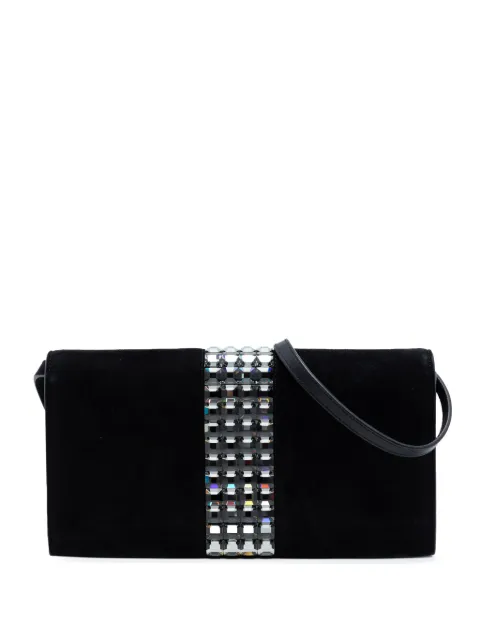 Gucci Pre-Owned 2016-2026 Suede Crystal Embellished shoulder bag Black KEFP7XZ5WV0VNTE4