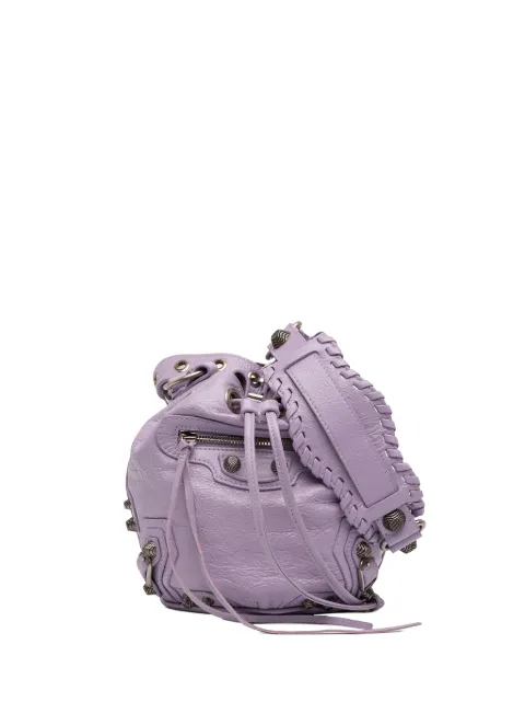 Balenciaga Pre-Owned 2010 Lambskin Le Cagole XS bucket bag Purple I7XXVJR7JB2TFW74