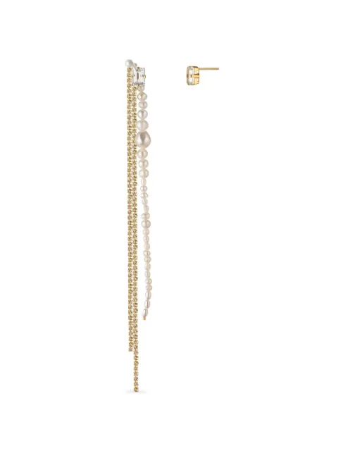 PHENOMENAL STUDIO asymmetric pearl-embellished earrings Gold 33924