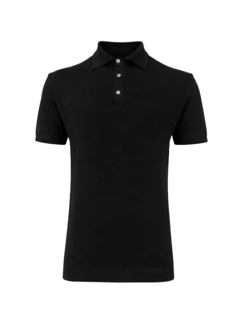 FRANZESE COLLECTION Gossip ribbed-trim polo shirt Black MA8353NERO
