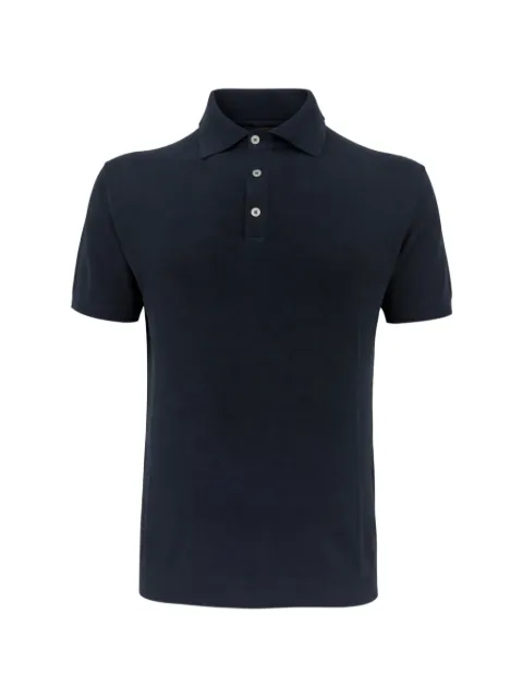 FRANZESE COLLECTION Gossip ribbed-trim polo shirt Blue MA8353BLU