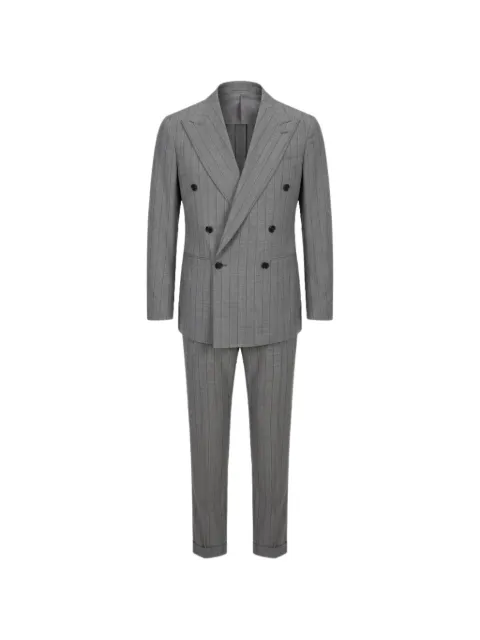 FRANZESE COLLECTION Beckham double-breasted pinstriped suit Grey TXANHRE90