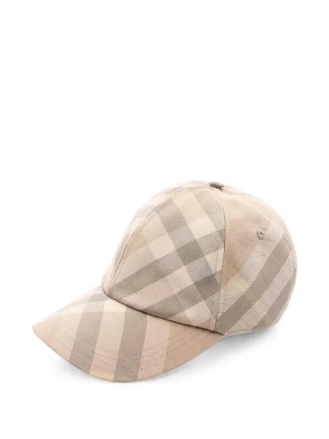Burberry Pre-Owned 2010s checked baseball cap Neutrals 1062336
