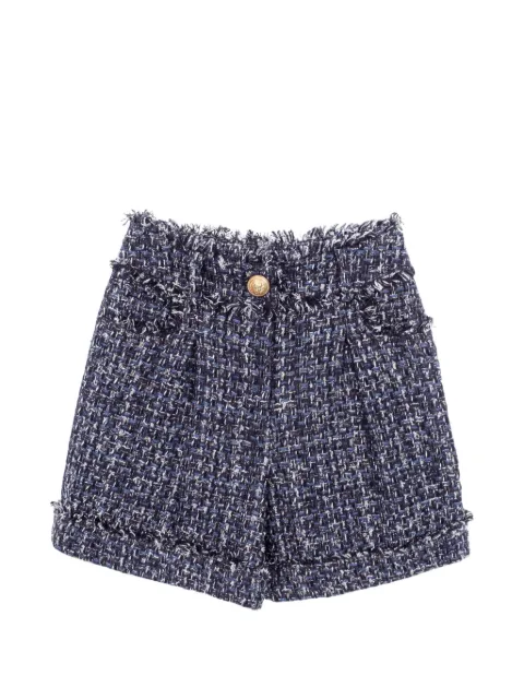 Balmain 2010s bouclé tweed shorts Blue 1060411