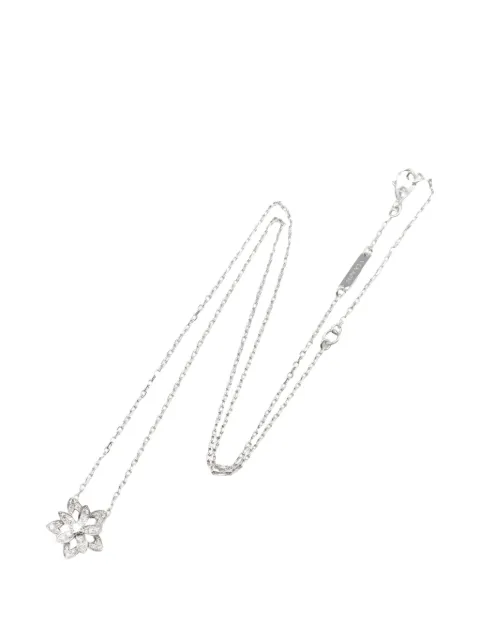 Van Cleef & Arpels Pre-Owned 2010s Lotus diamond necklace Silver 1064587