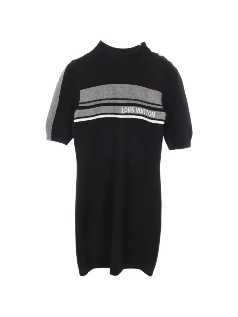 Louis Vuitton Pre-Owned 2020s intarsia knit mini dress Black 1058120