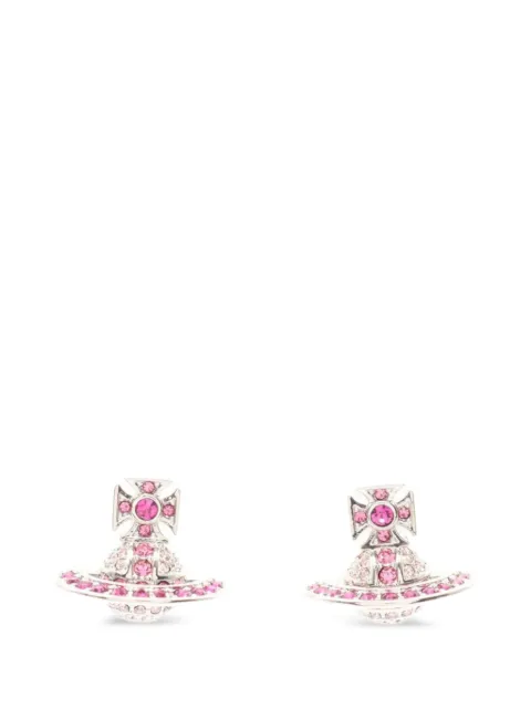 Vivienne Westwood Pre-Owned 2020s Kika Orb rhinestone earrings Silver 1066491