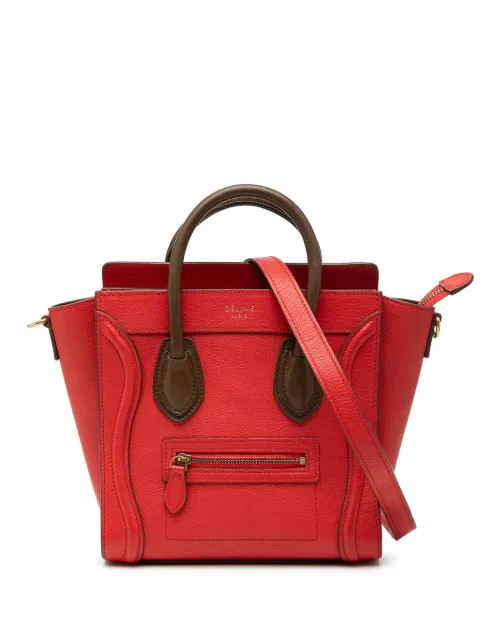 Celine Pre-Owned 2014 Nano Bicolor Leather Luggage Tote satchel Brown R122ZSE9LJEVYRPV