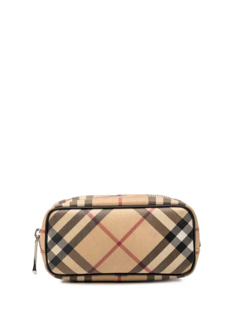 Burberry Pre-Owned 2000-2017 Supernova Check Coated Canvas pouch Neutrals P1JGT30GBCANV92Y
