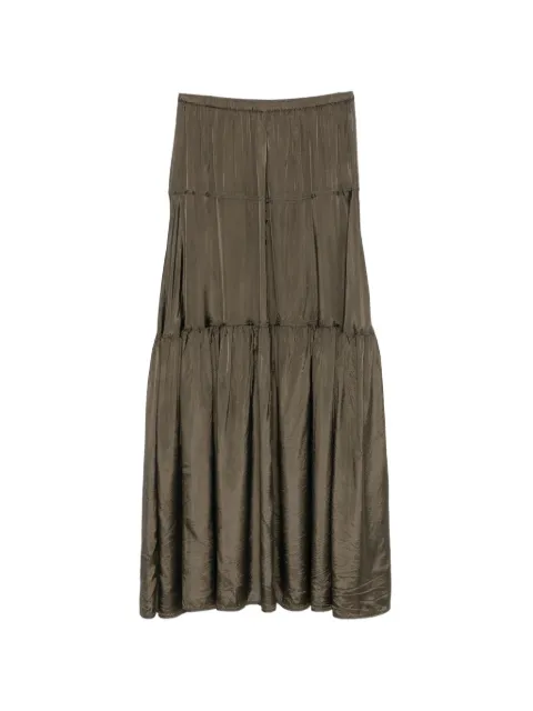 ASPESI tiered crinkled-finish maxi skirt Green 22849677