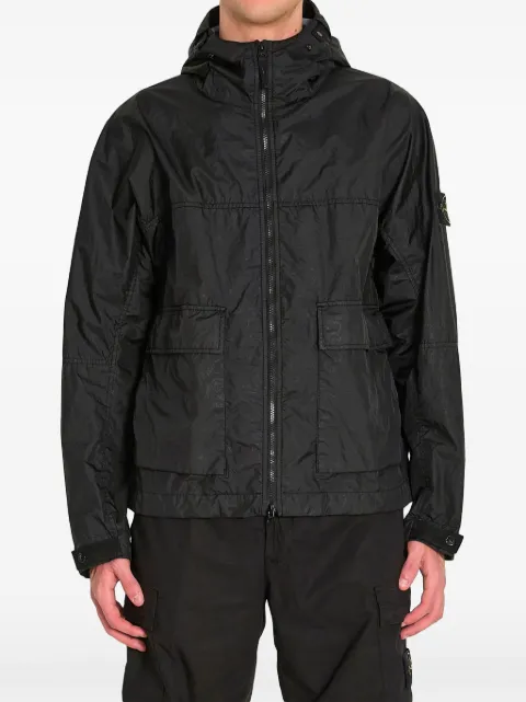 Stone Island 4100004 Membrana 3L TC hooded jacket with water-resistant membrane Black L1S154100004S0A21