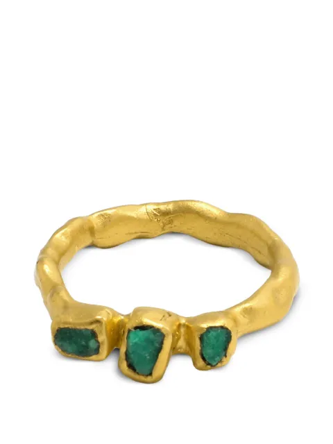 FENOMENA Maya 3 Stones emerald ring Gold PRT024