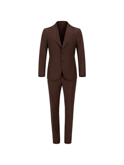 FRANZESE COLLECTION patch-pocket single-breasted suit Brown 16U0NUATXAYEUE47