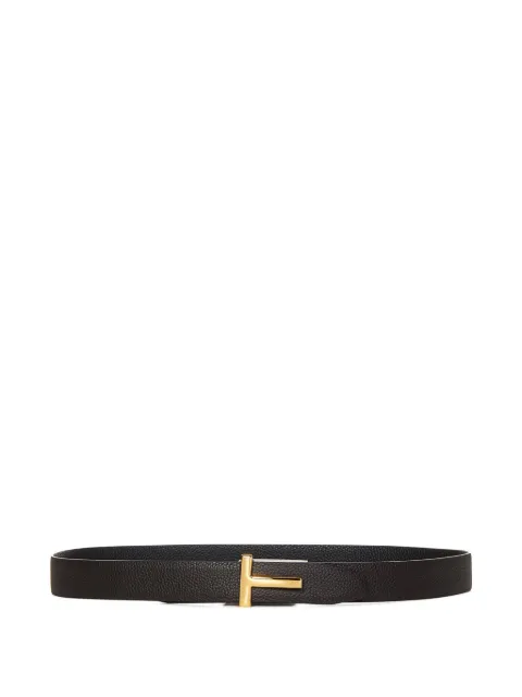 TOM FORD T-buckle grained leather belt Brown TB224LCL236G