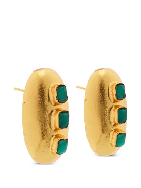 FENOMENA Havana Glow emerald earrings Gold DN030