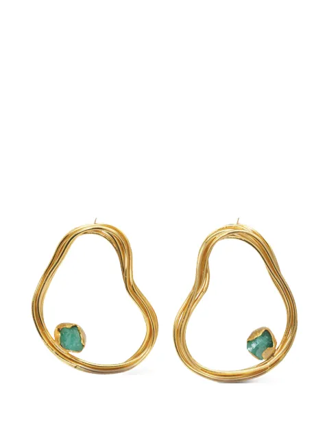 FENOMENA Providencia emerald earrings Gold PRE007