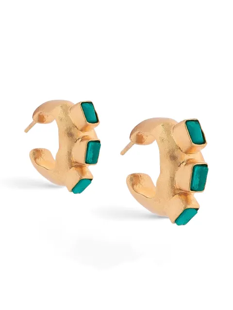 FENOMENA emerald hoop earrings Gold MUA005