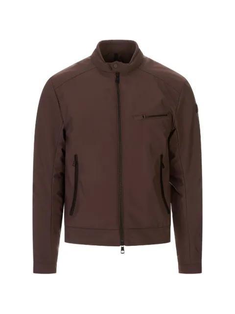 Moncler zip-up biker jacket Brown 0911A00063598S0