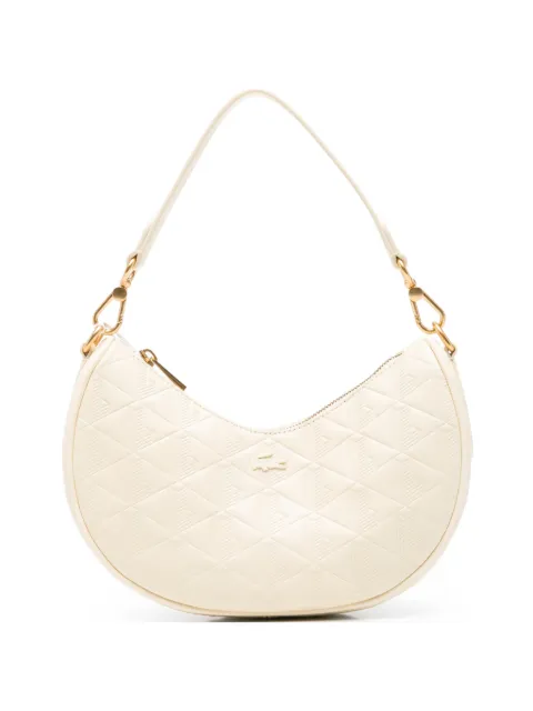 Lacoste small Moon monogram-embossed crescent shoulder bag Neutrals NF4710T30
