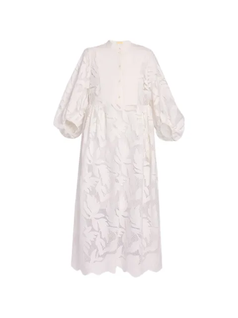 ERDEM floral-cutwork midi dress White VC26D91157139002