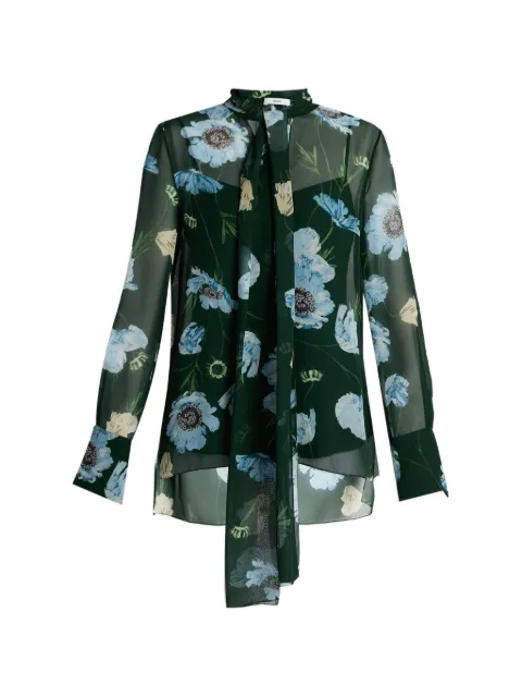 ERDEM floral long-sleeve shirt Green PF26T8452303020
