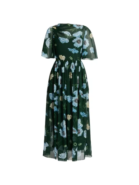 ERDEM floral-print silk midi dress Green PF26D28052303020