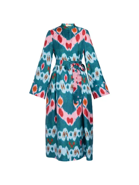 ERDEM ikat-print midi dress Blue VC26D5551564020