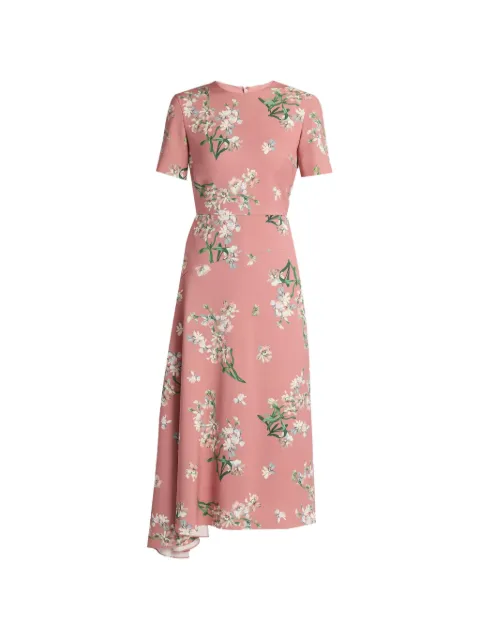 ERDEM floral-print draped dress Pink PF26D19952355028