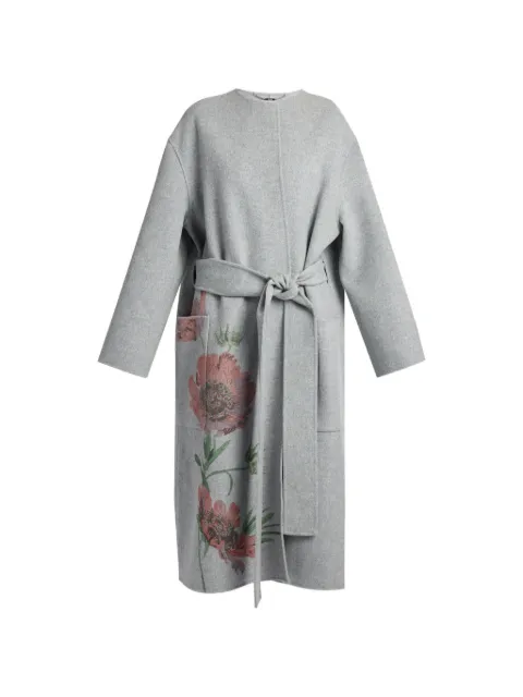 ERDEM floral-print belted coat Grey PF26C1180141003