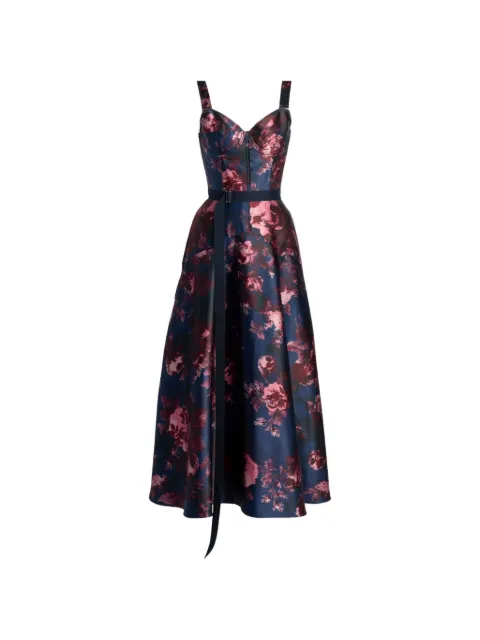 ERDEM floral-print belted maxi dress Blue AW26D29352734029