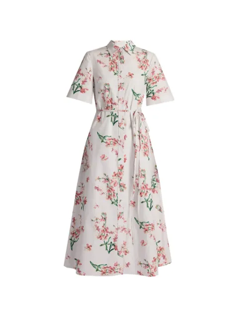 ERDEM floral-print cotton-poplin midi dress White PF26D6152155027