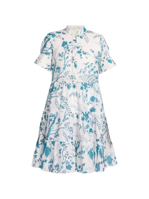 ERDEM botanical-print tiered mini dress White VC26D25851584006