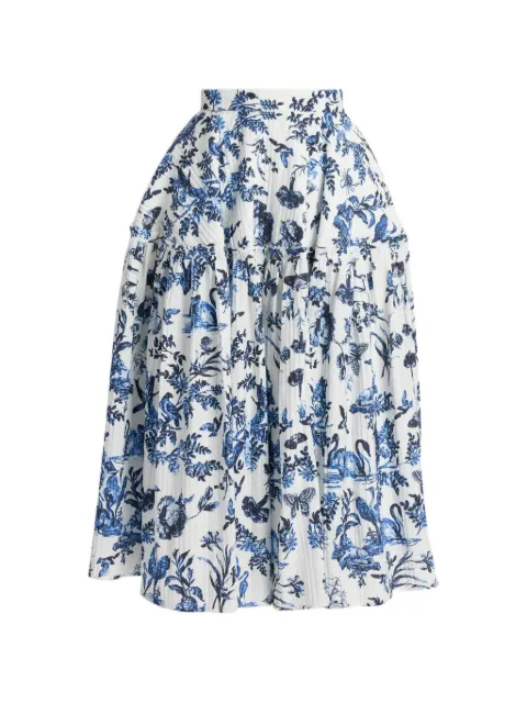 ERDEM crinkled jacquard skirt Blue PF26S6552244020
