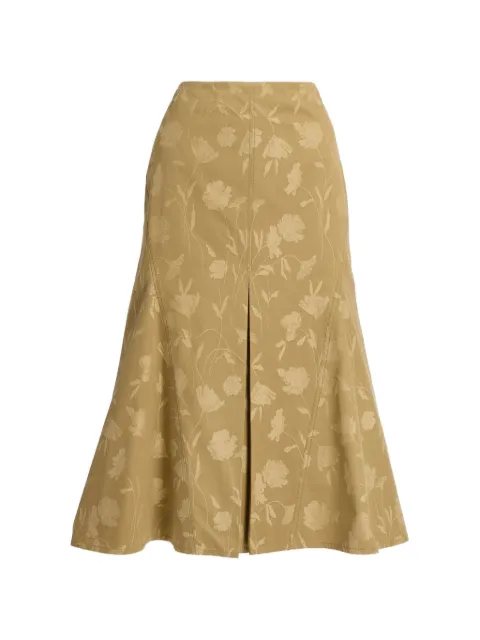 ERDEM poppy-jacquard fluted skirt Neutrals PF26S1390082001