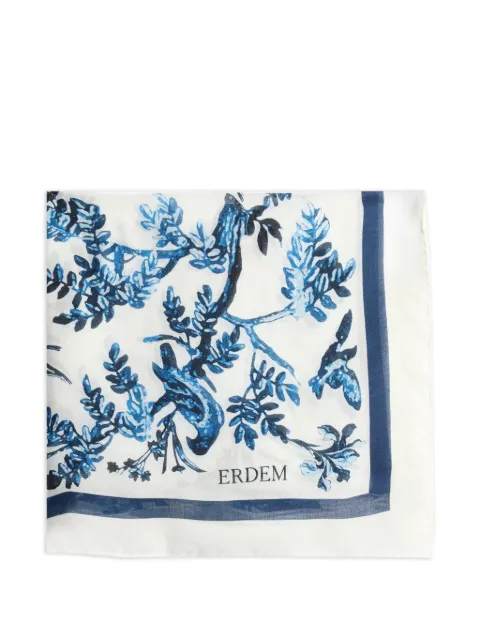 ERDEM Tattoo Toile de Jouy scarf White PF26AC350404015