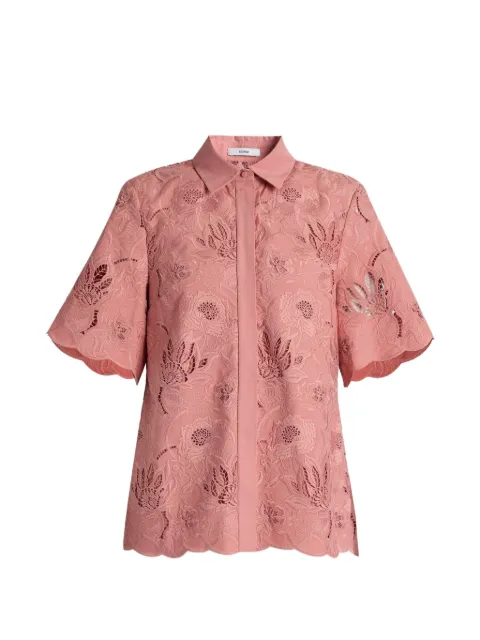 ERDEM floral-cutwork short-sleeve shirt Pink PF26T8752315028
