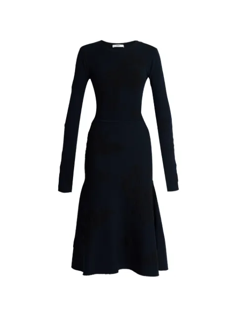 ERDEM jacquard long-sleeve midi dress Blue PF26KD1230054001