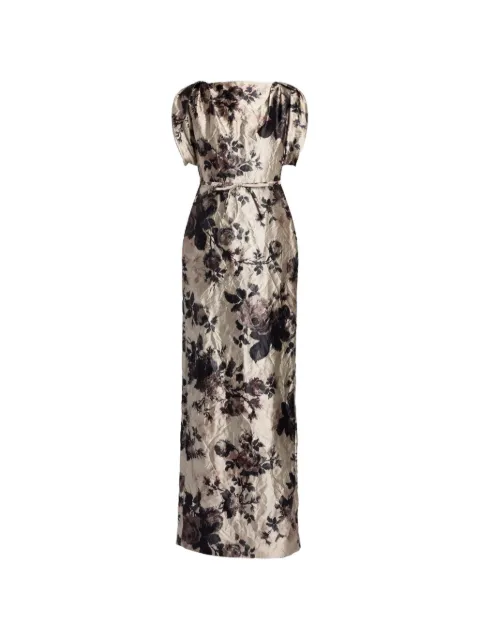 ERDEM floral-print textured-satin gown Neutrals AW26G8452699014
