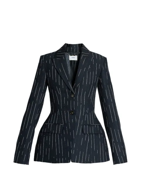 ERDEM stripe-pattern fitted blazer Blue PF26J1070324012