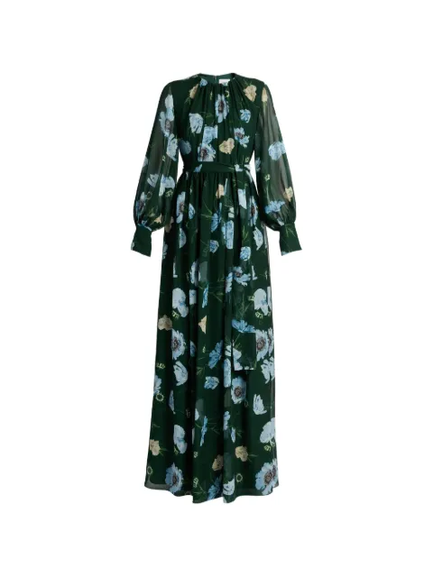 ERDEM floral-print silk maxi gown Green PF26G352303020