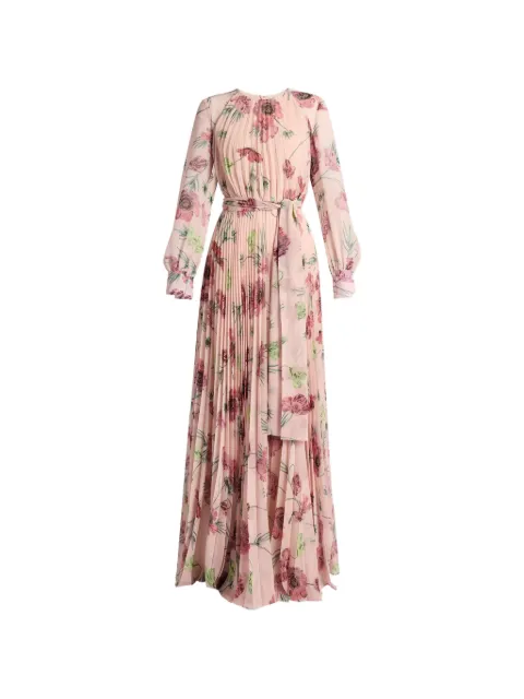 ERDEM floral-print pleated gown Pink PF26G1152335020