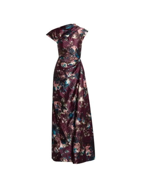 ERDEM floral-print draped gown Red AW26G6552706016