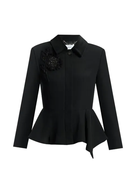 ERDEM embroidered peplum jacket Black PF26J2570311000