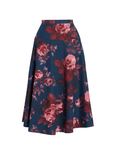 ERDEM floral-print A-line skirt Blue AW26S452714001