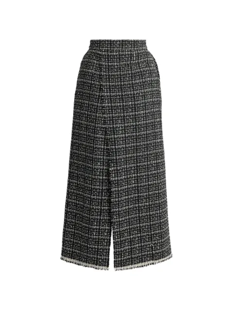 ERDEM tweed frayed-edge skirt Black PF26S6170338022