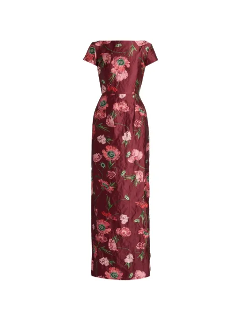 ERDEM floral-print textured-satin gown Red PF26G7752406002